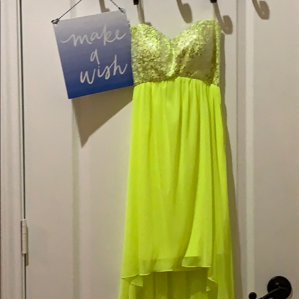 Lemon-Lime strapless formal dress size 1 Juniors